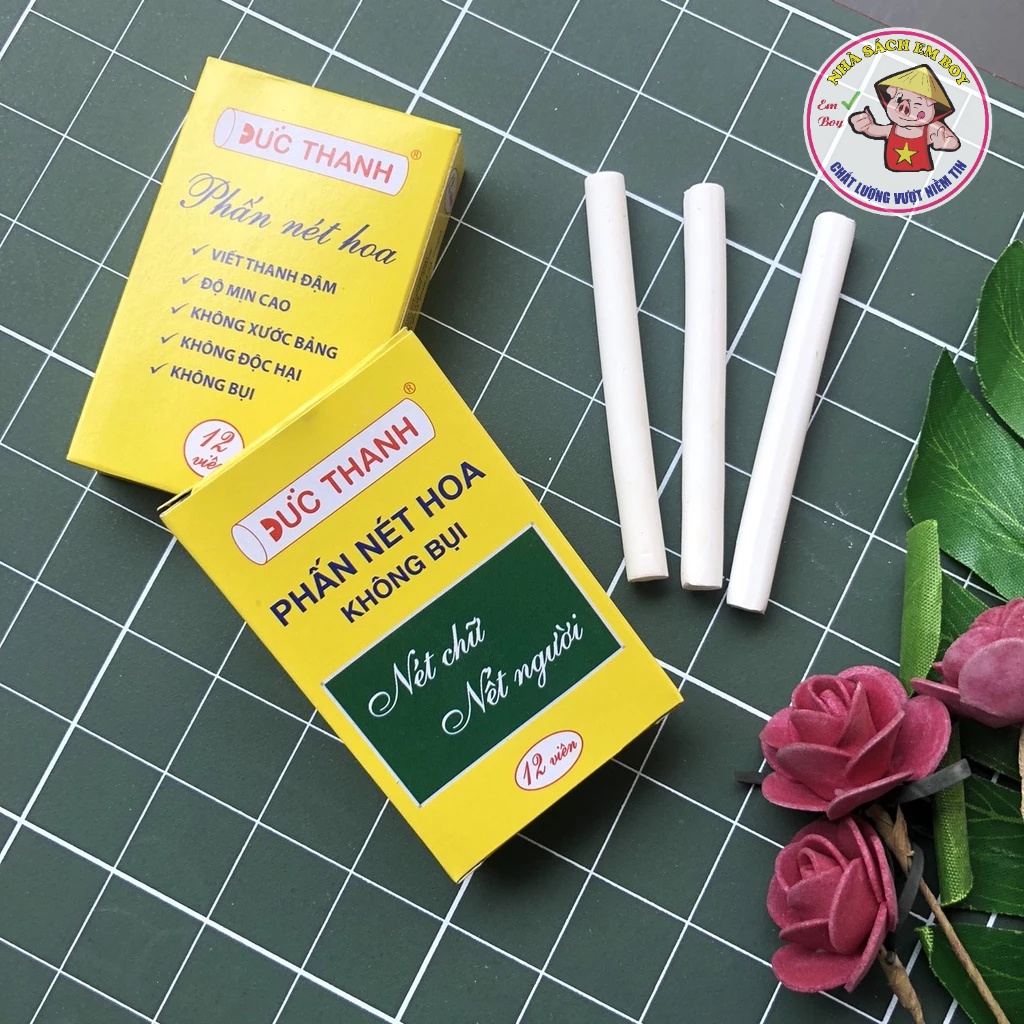 Hộp 12 viên phấn viết hoa không bụi Đức Thanh Nét Chữ Nét Người