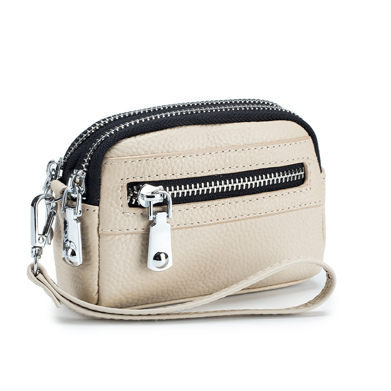 Royal Bagger New Fashion Mini Coin Purses For Women Genuine Cow Leather Ladies Elegant Clutch Multi-Card Position Zipper Short Wallet Key Bag