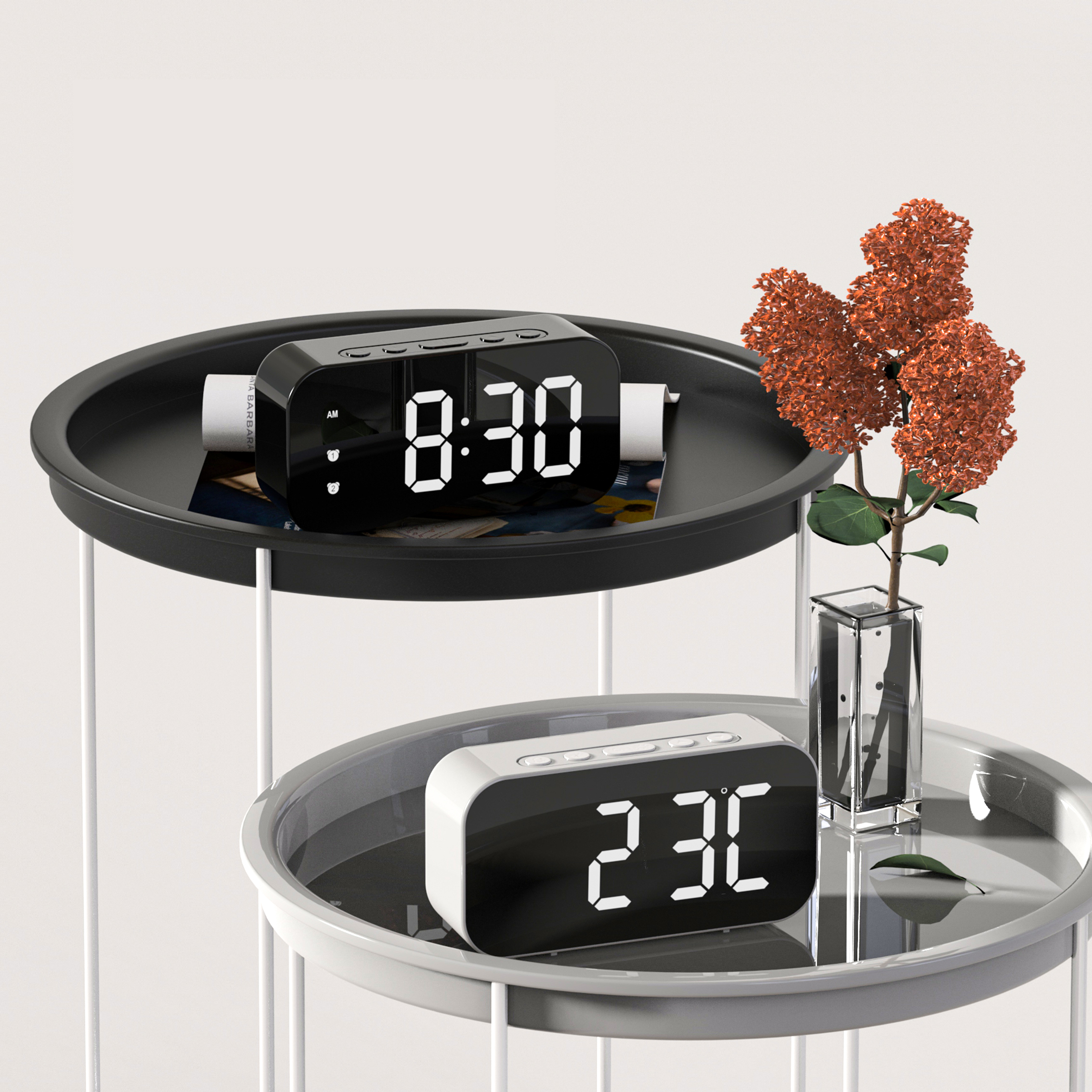 clock Simple LED electronic alarm clock clock student plug-in dual-purpose small alarm clock digital clock voice activated temperature clock