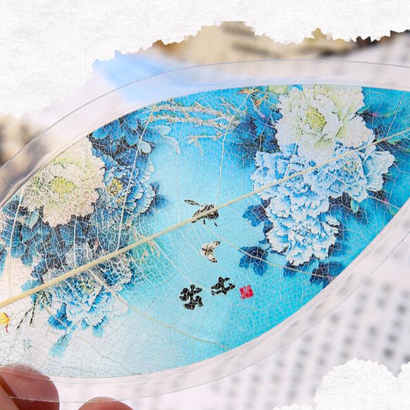Hỗn hợp mô hình lá hình dạng phong cách Trung Quốc Bookmark với tua tự làm hoài cổ Bookmark