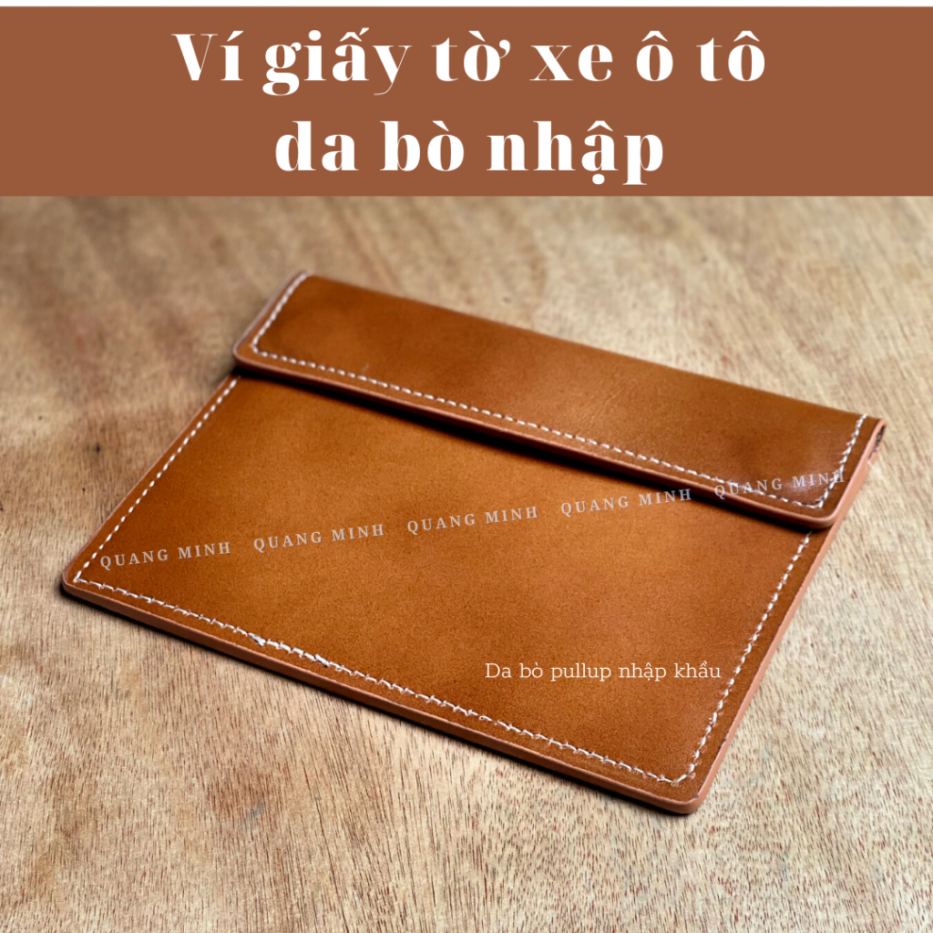 Ví đựng giấy tờ xe ô tô da bò Pullup nhập khẩu.