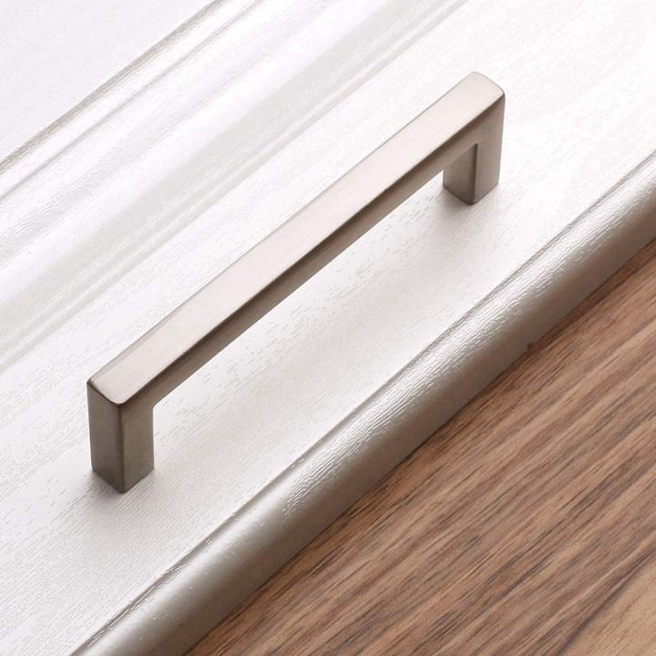 Square Cabinet Pulls Brushed Nickel 10 Pack Hole Distance 5 Inch Kitchen Handles For Cabinets Modern Kitchen Cabinet Handles Drawer Pulls For Bedroom Closet Wardrobe Lazada