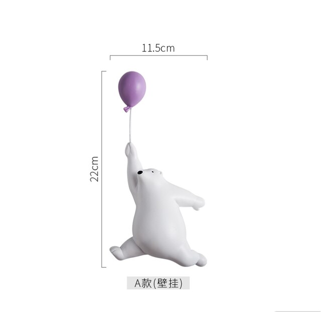 Home Decoration Nordic Creative Balloon Polar Bear Wall Decoration Wall Mount Decorative Accessories Home Living Room Background Wall Hanging