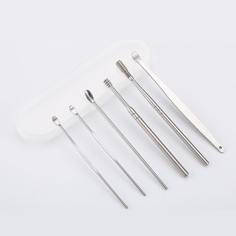 Ear Cleaning Kit Earwax Remover Tool Stainless Steel Ear Pick Ear Spoon ...