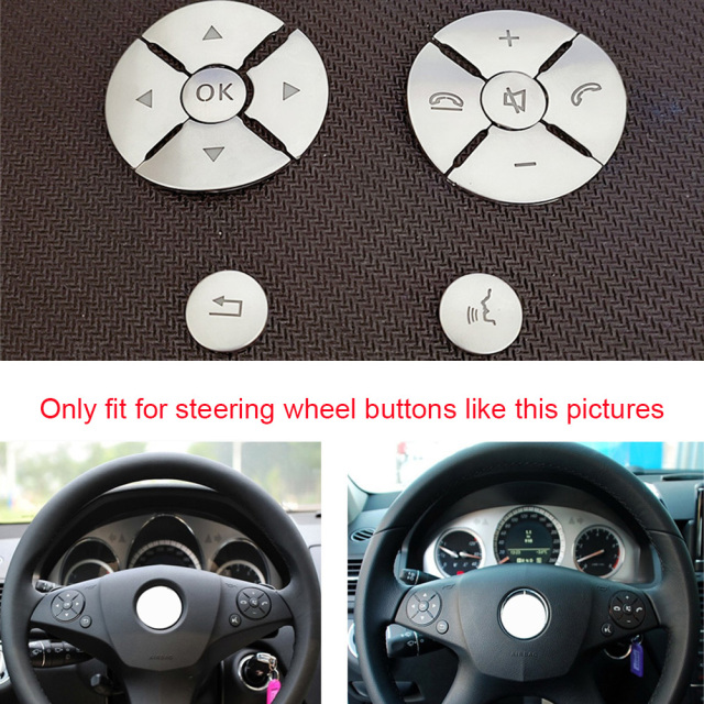 Car steering wheel buttons knob trim cover sticker for mercedes benz a b c e s glc cla cls gle gls glk class