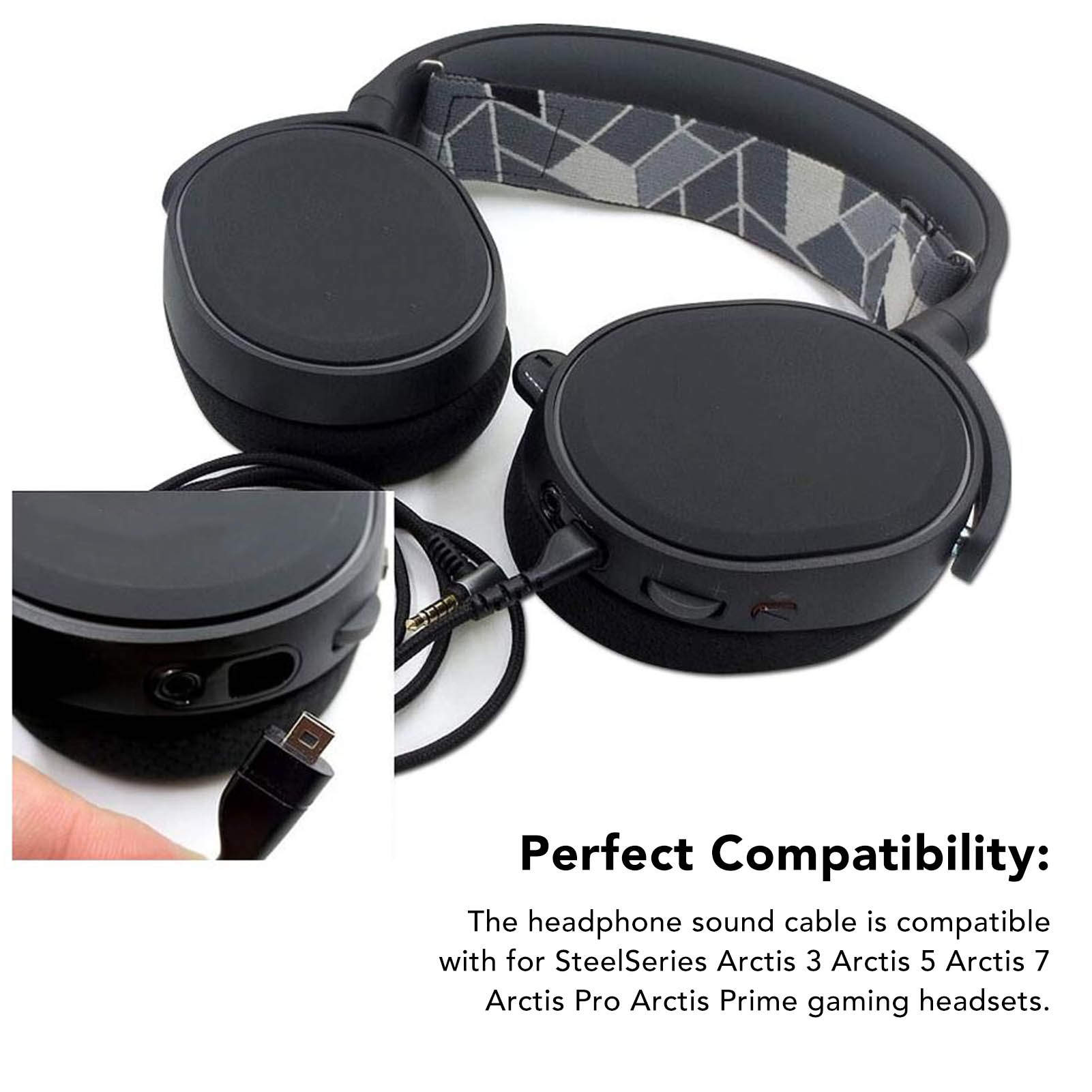 [Likelyhood] Headphone Sound Cable Replacement Compatible For SteelSeries Arctis 3 Arctis 5 Arctis 7 Arctis Pro Arctis Prime 4.9ft