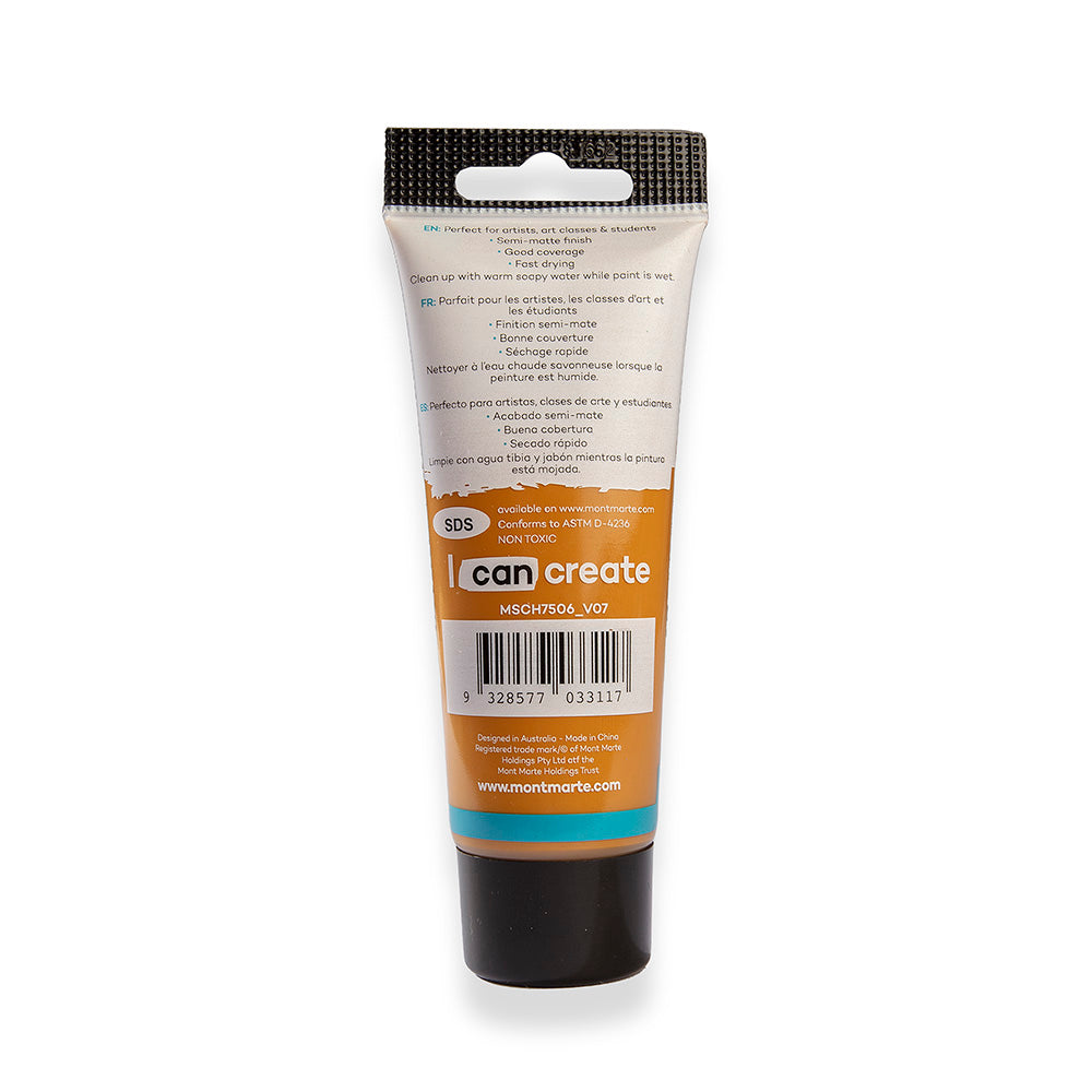 Mont Marte Acrylic Color Paint 75ml-Raw Sienna.