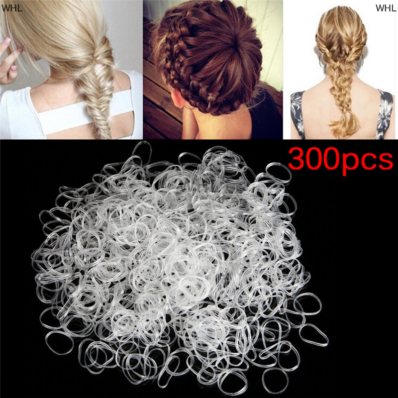 WHL 300 chiếc dây buộc tóc tết bện bằng cao su dây buộc tóc đuôi ngựa đàn hồi dây buộc tóc đuôi ngựa