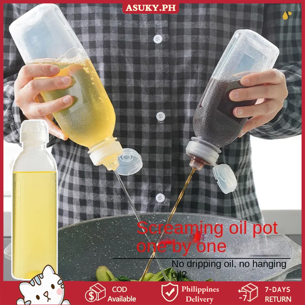 Graduated Oil Bottle, Oil Container Leak-proof 500ml Olive Oil Dispenser,  Quantitative Pressure Oil Bottle