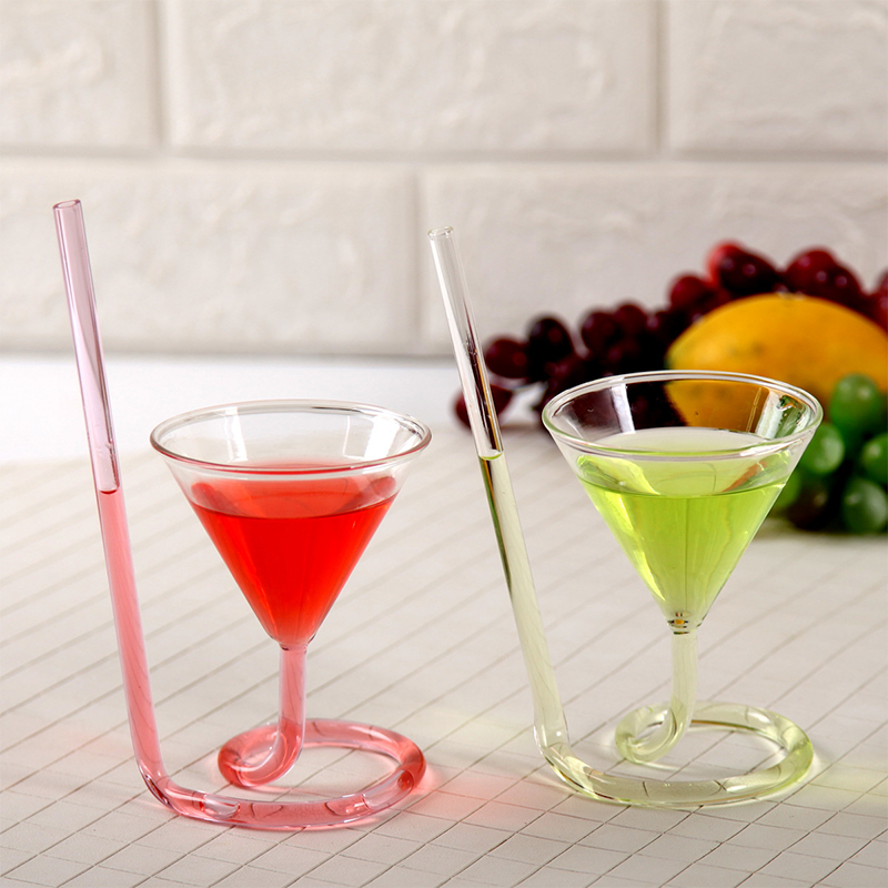 【Tech-savvy】 Spiral Revolving Martini Creative Long Tail Straw for Bar Party Supply Barware.