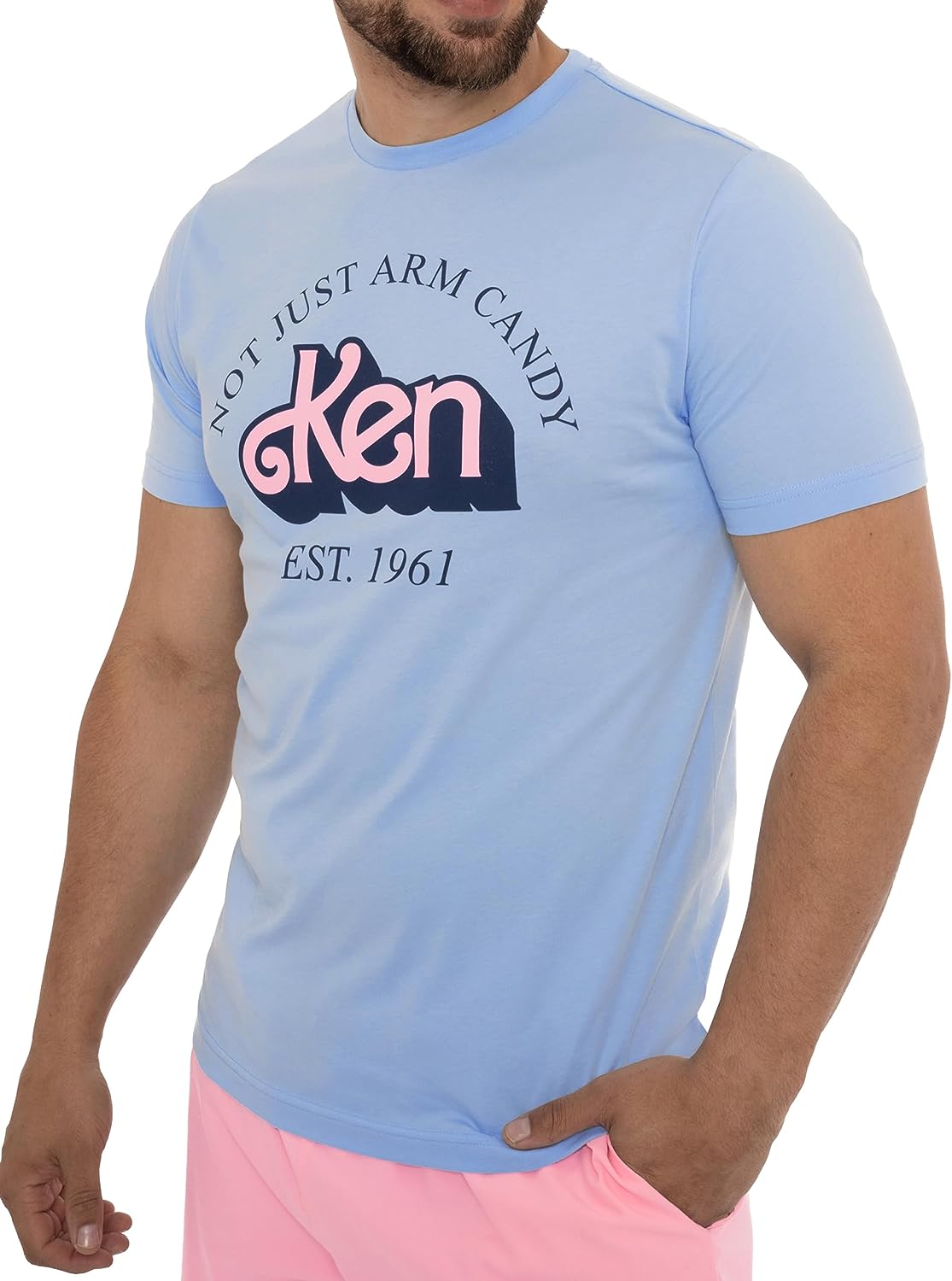 Barbie Mens White Short-Sleeve T-Shirt, Ken Not Just Arm Candy Colour  Design