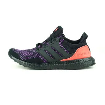 ultra boost core black active purple shock red