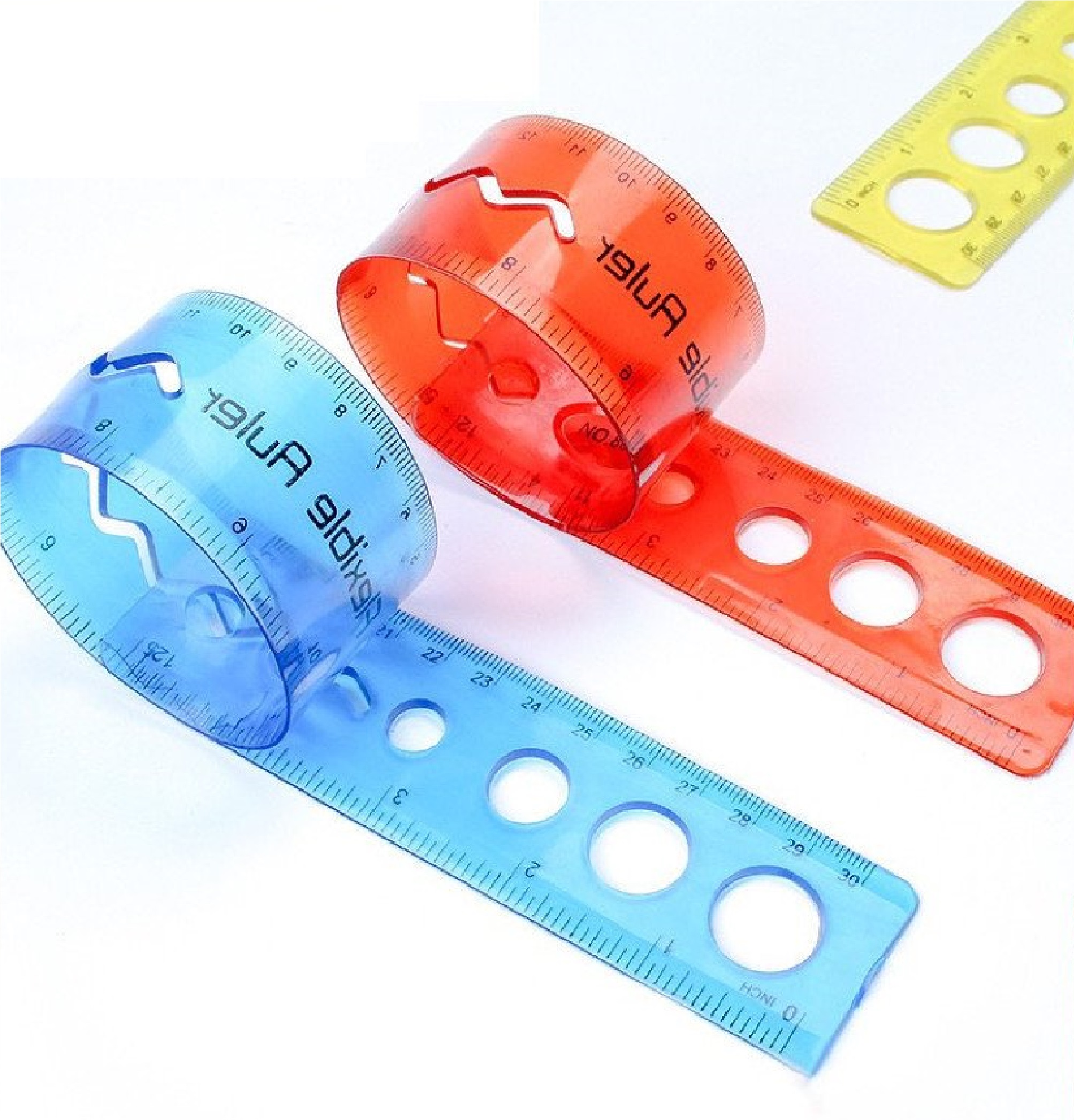 Thước kẻ dẻo hình học nhiều màu Plex 30cm