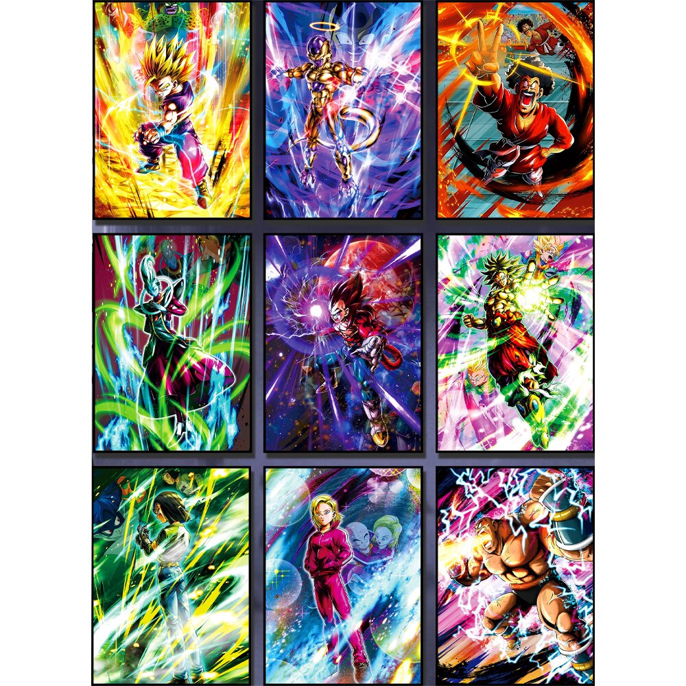 9 cái/bộ Dragon Ball Z Laser dập nổi THẺ FLASH Super Saiyan Con Trai Goku Frieza anh hùng bài chiến đấu trò chơi bộ sưu tập Anime thẻ