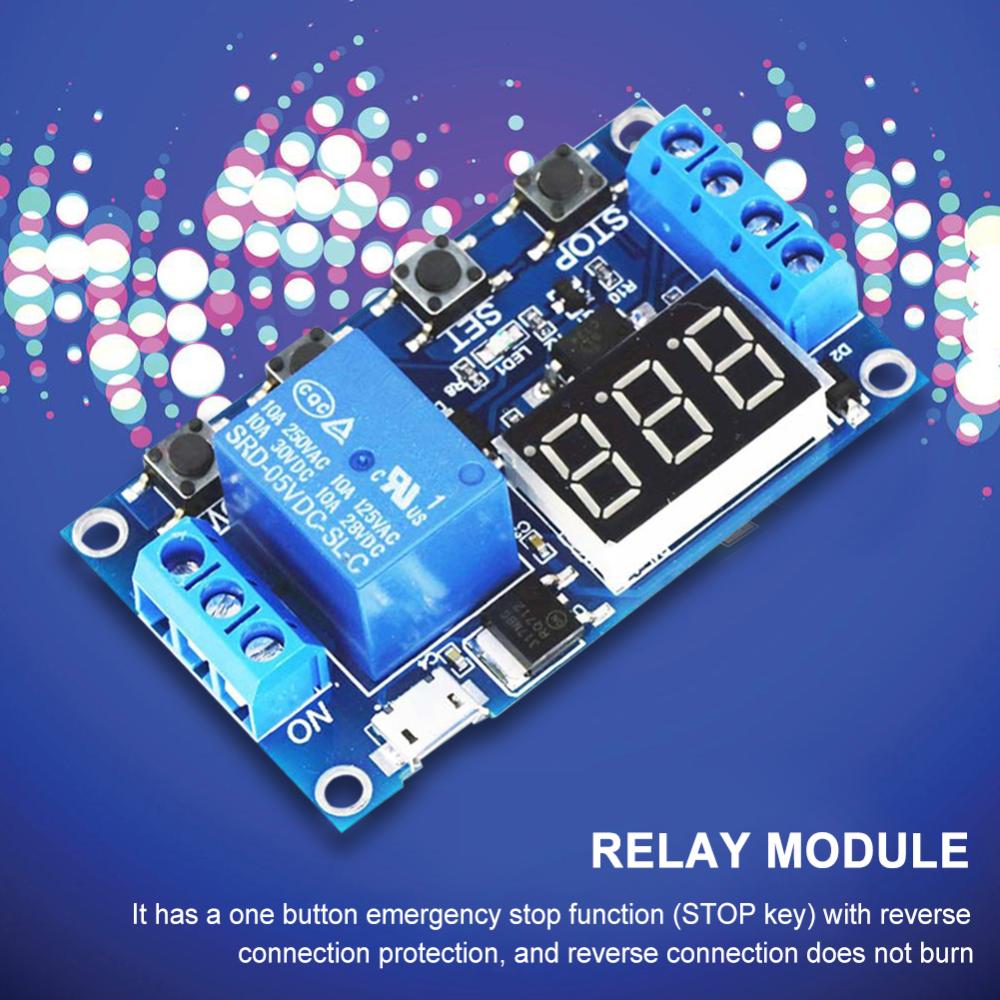 1 Channel Relay Cycle Timer Module Passive Contact Trigger Delay Relay Module Anti-interference Sleeping Mode Accessories