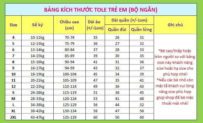 [10-11kg]Bộ tole đùi bé trai 10-11kg