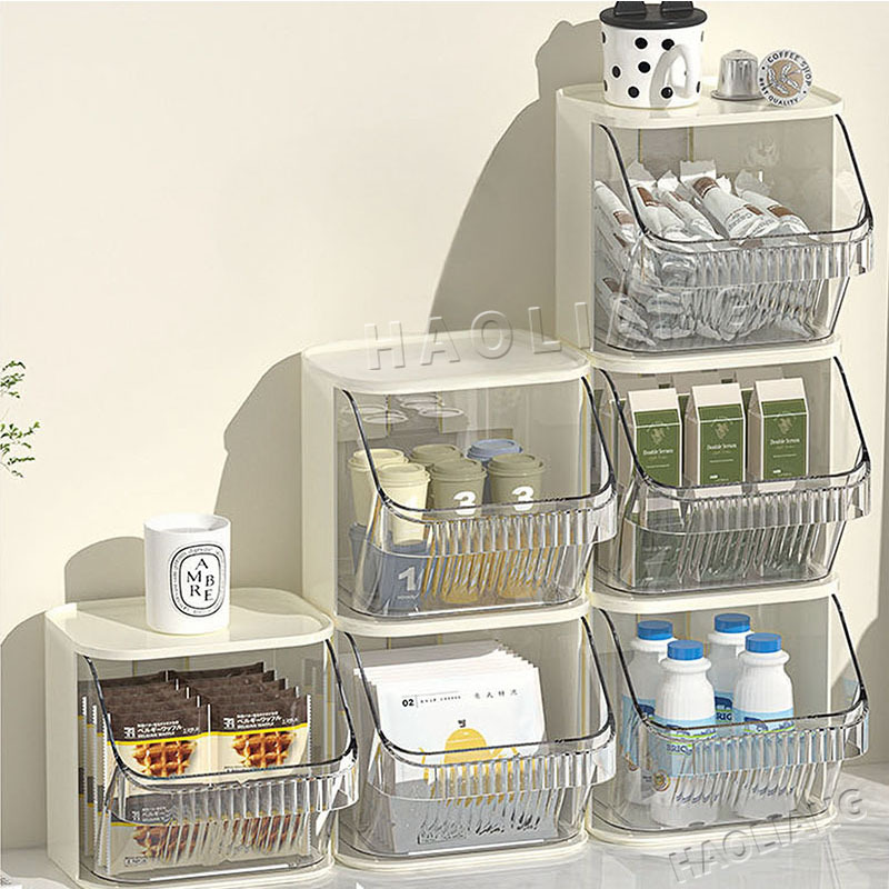 Stackable tea bag storage box, transparent wall hanging capsule, coffee sorting box, tea room, bar counter, snack storage box