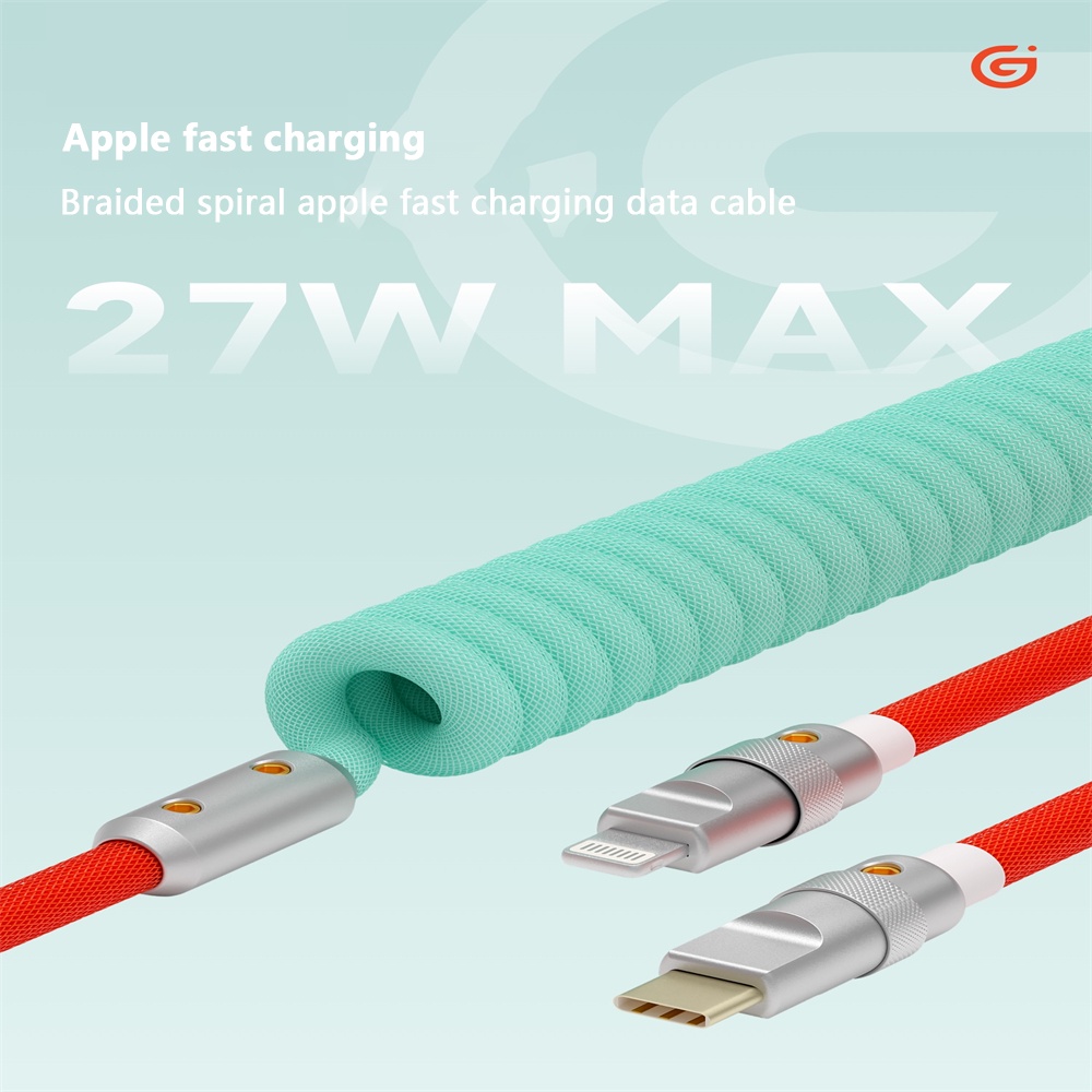 【Inventory ready 】♥ Free shipping+COD ♥Spring data cable 1.8M charging cable 120PD fast charging spring pull USB cable suitable for Android Apple