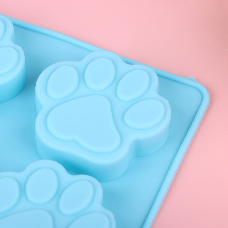 1Pc 6Cavities Lovely Dog Cat Paw Fondant Cake Silicone Mold DIY Baking Mould.