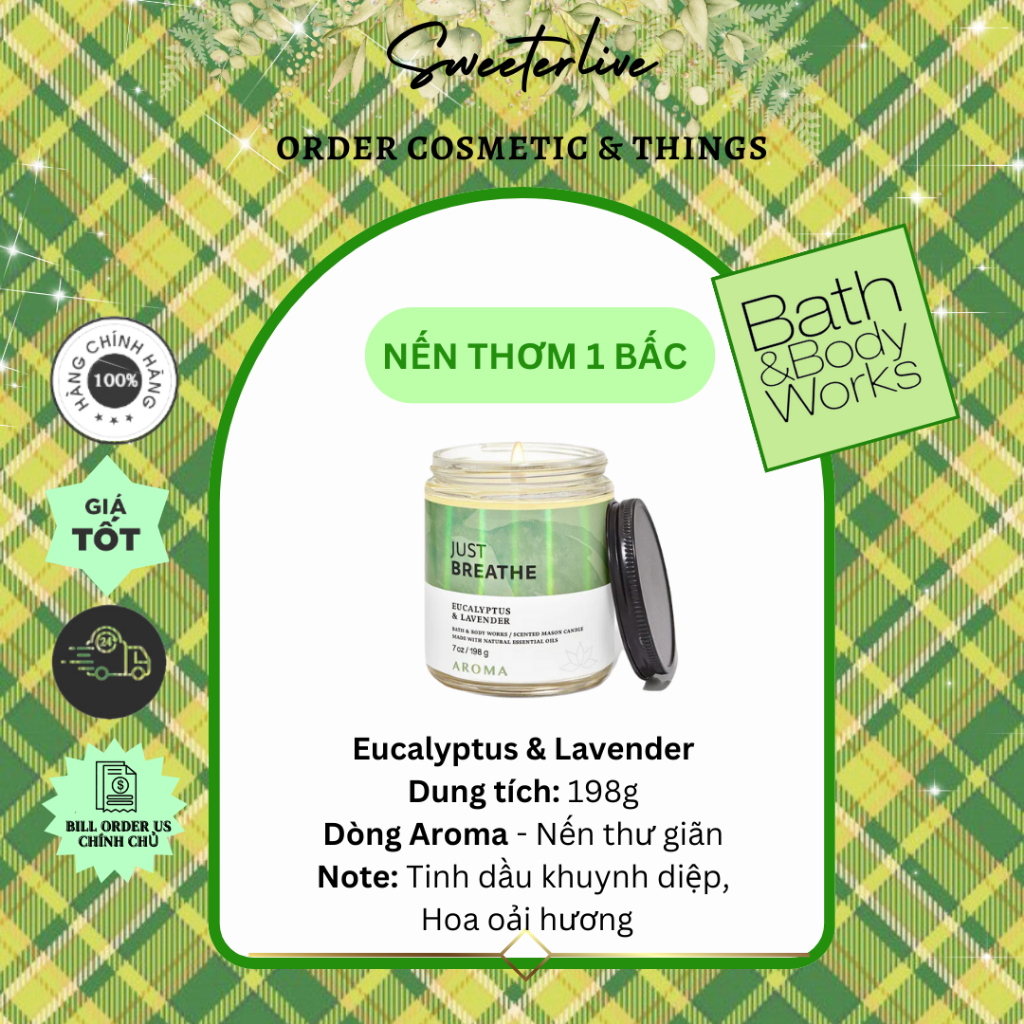 Nến thơm 1 Bấc Bath and Body Works - 198g