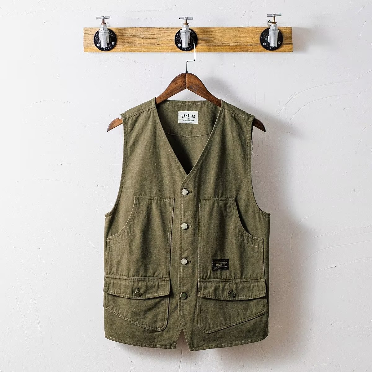 SUPEEON丨Vest man American cargo uniform vest man INS trend loose casual handsome multi-pocket shoulder sleeveless jacket