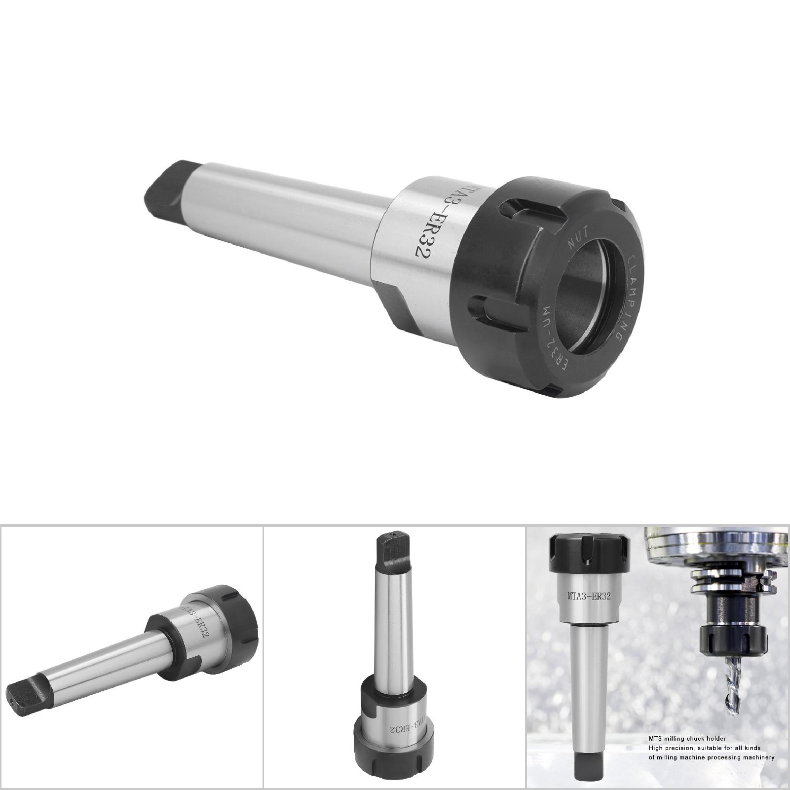 MTA3 Morse Taper Collet Chuck Giá đỡ M12 Máy tiện phay CNC bằng thép carbon Bộ chuyển đổi máy phay trục thẳng