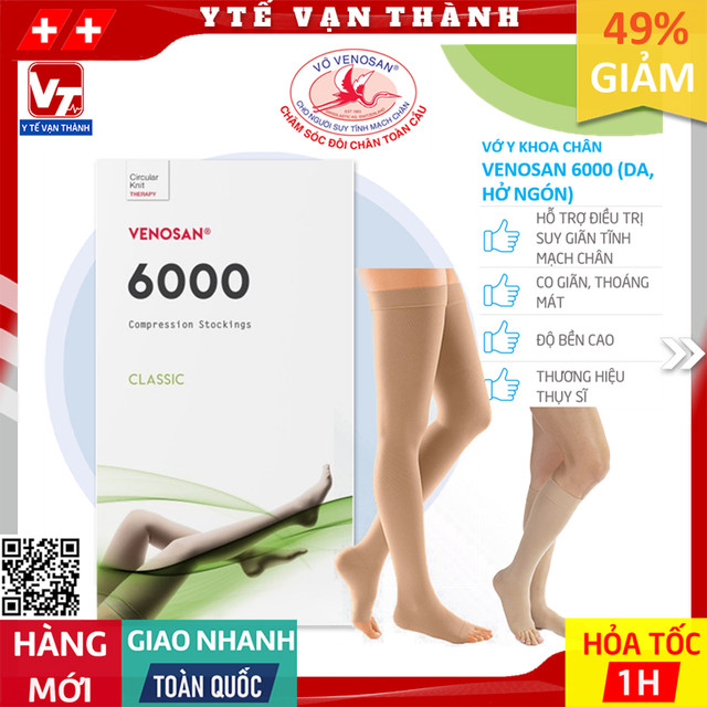 ✅ vớ y khoa venosan 6000 | tất suy giãn tĩnh mạch -vt0446 - y tế vạn thành