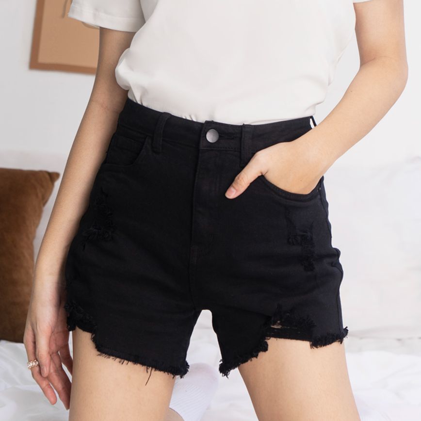 [NHẬP MÃ LAZSOCIAL80K GIẢM NGAY 12%] Quần short MAYBI Khaki thun đen