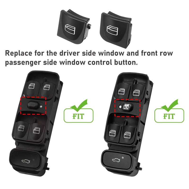 Window switch button covers for Mercedes Benz W203 W208 C CLK Class front left + right window switch button repair caps