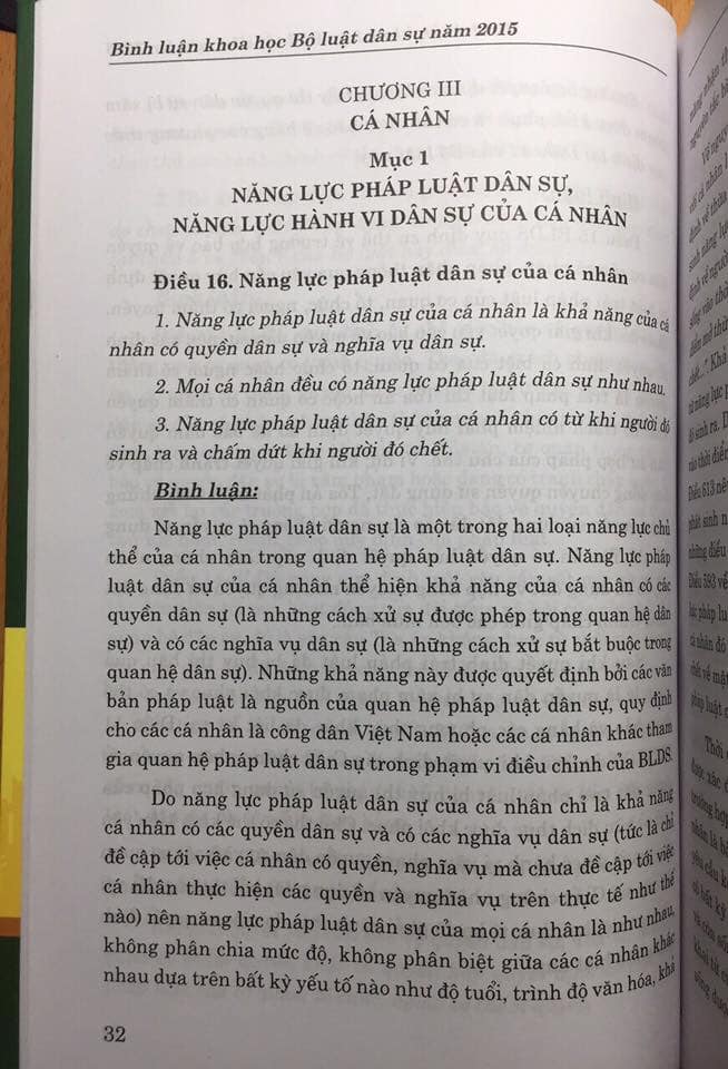 Bình luận khoa học bộ luật dân sự 2015