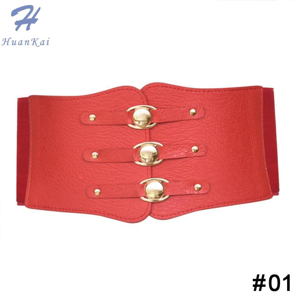 Women PU Leather Wide Waist Belt Ladies Dress Elastic Corset Belt Waistband