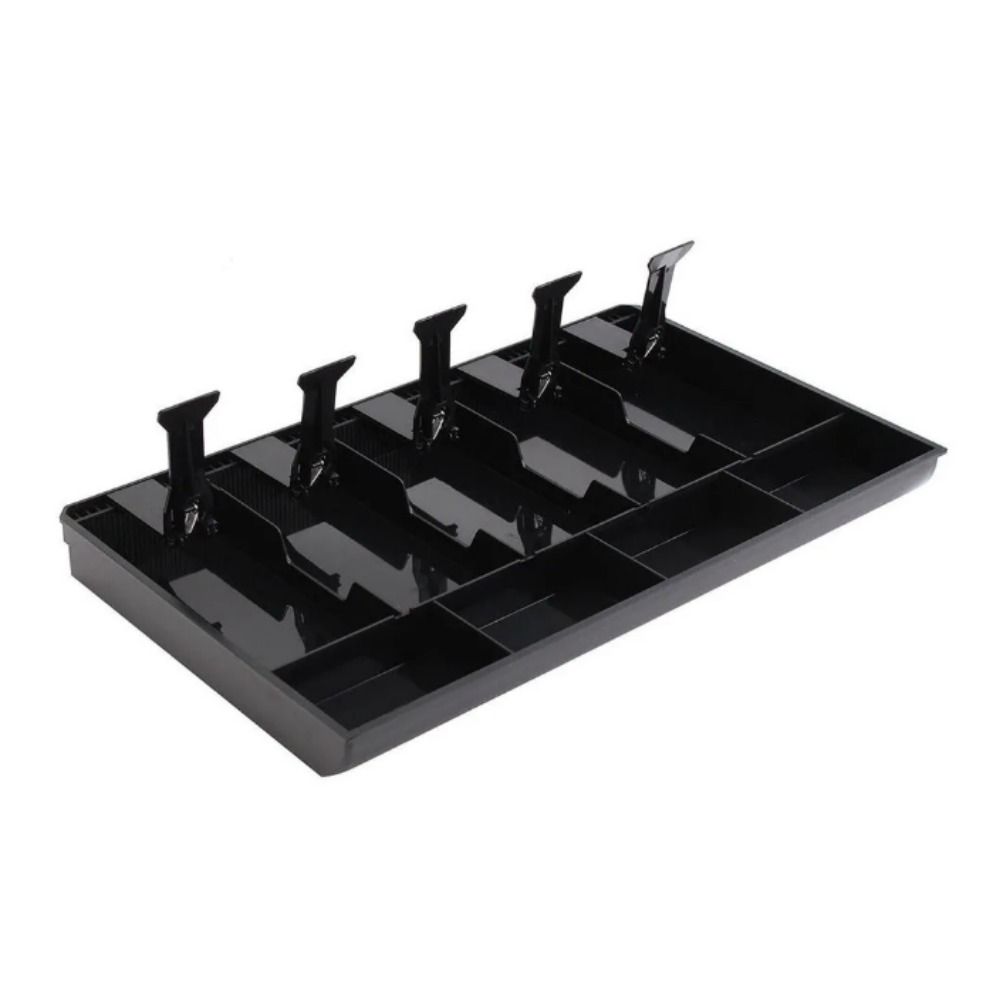 JEHUA 5 ô Khay chèn máy tính tiền Nhựa Hình chữ nhật Ngăn kéo thu ngân Khay máy tính tiền Đen Khay đựng tiền 5 ngăn Siêu thị