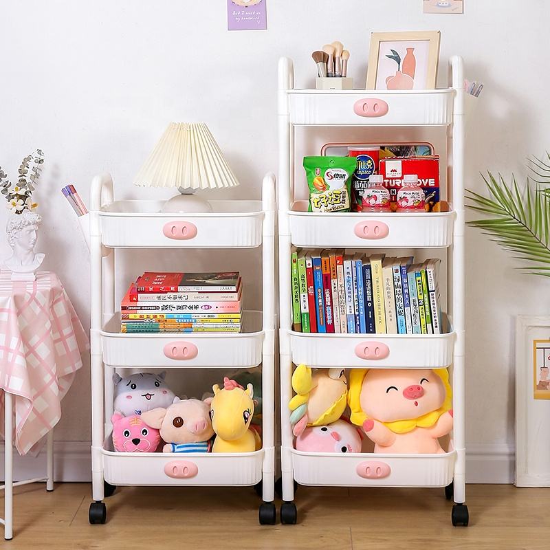 YONUO Trolley shelves, floor-to-ceiling kitchen, bathroom, mobile snacks, multi-level bedroom storage shelves