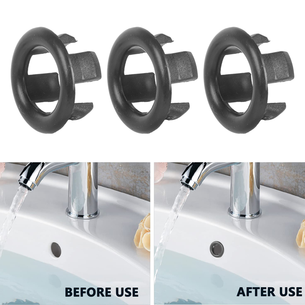 1/4pcs Wash Basin Overflow Hole Decorative Ring Plastic Overflow Ring Kitchen Bathroom Sink Bathtub Accessories