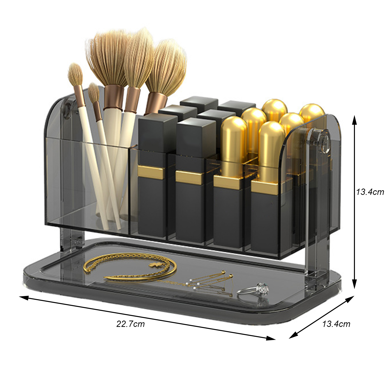 Storage Box Rotatable Separated Large Capacity Storage 180 Degree Rotating Makeup Organizer Holder Home Supply