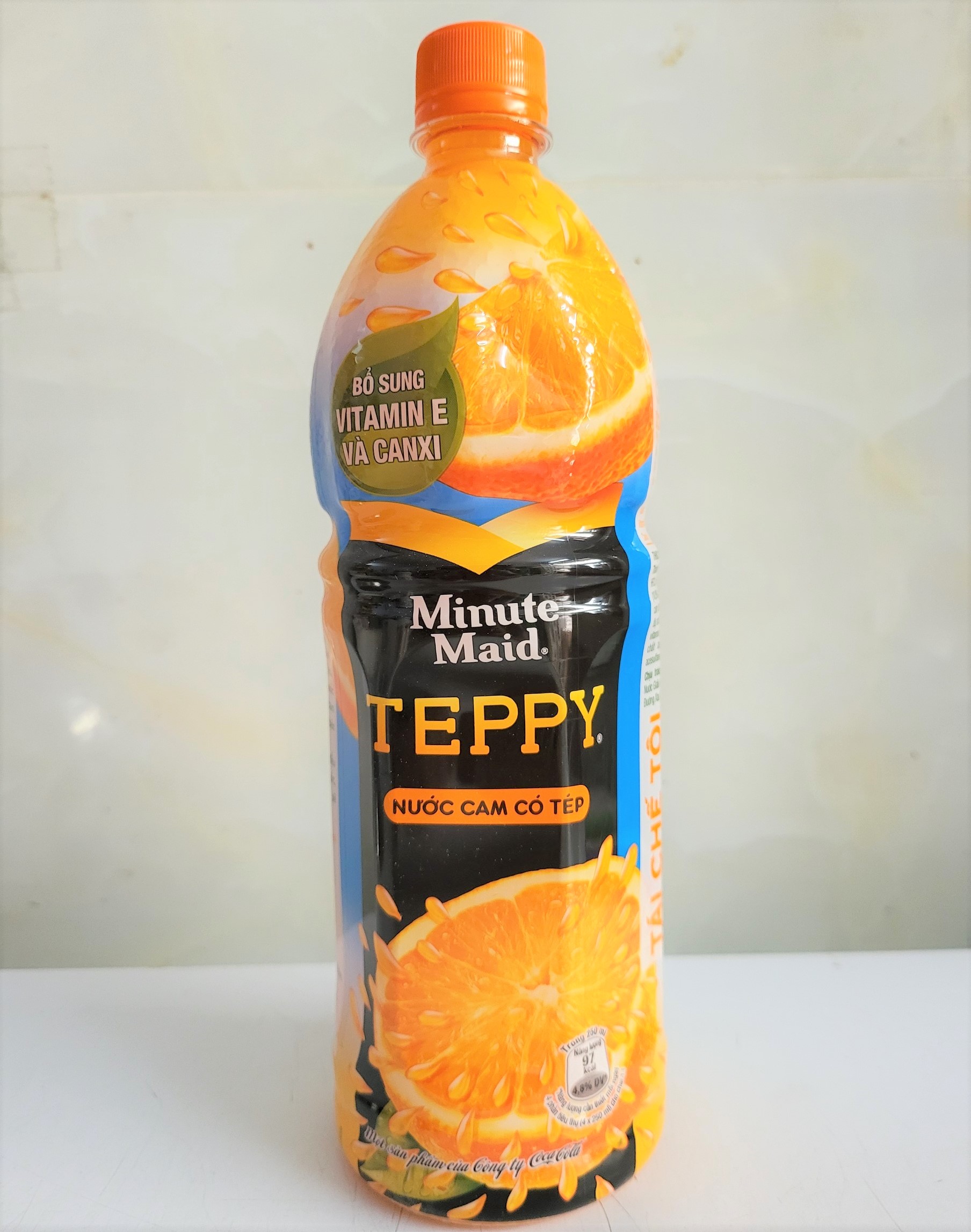 [Chai 1 Lít] NƯỚC CAM CÓ TÉP [VN] TEPPY Orange Juice Drink with Orange Pulps