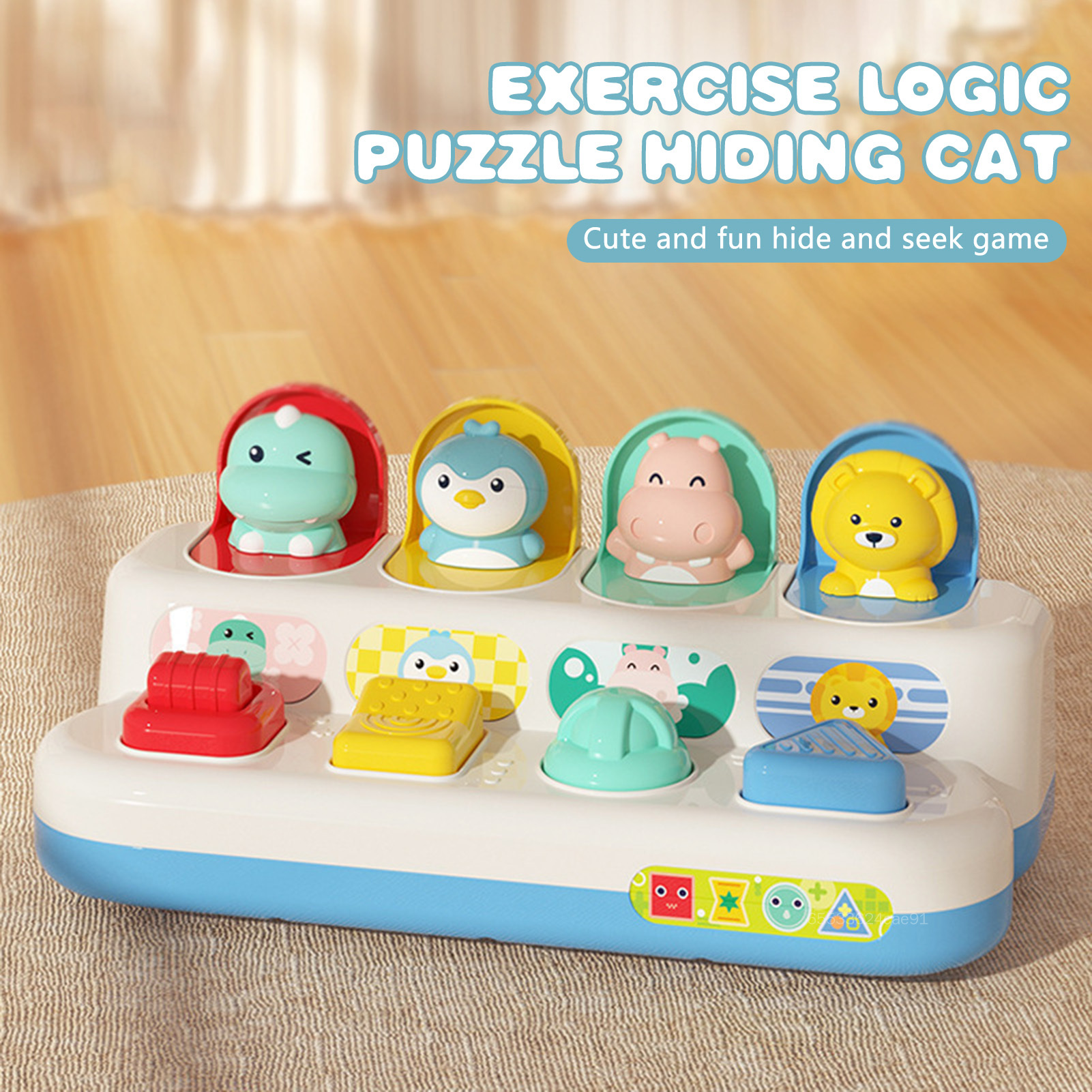 Cute Animals Pop-Up Toys Children's Early Learning Toys Interactive Switchbox Button Box Baby Educational Toys for Toddler's Preschool Activity BC-VN