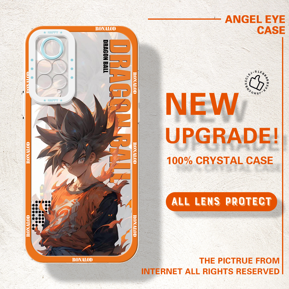 YYDS for Redmi Note 12 4G 9 8 10 11 12 Pro 11s 10s 9T Back Cover Dragon Ball Son Goku Transparent Crystal TPU Soft Thin Phone Case.