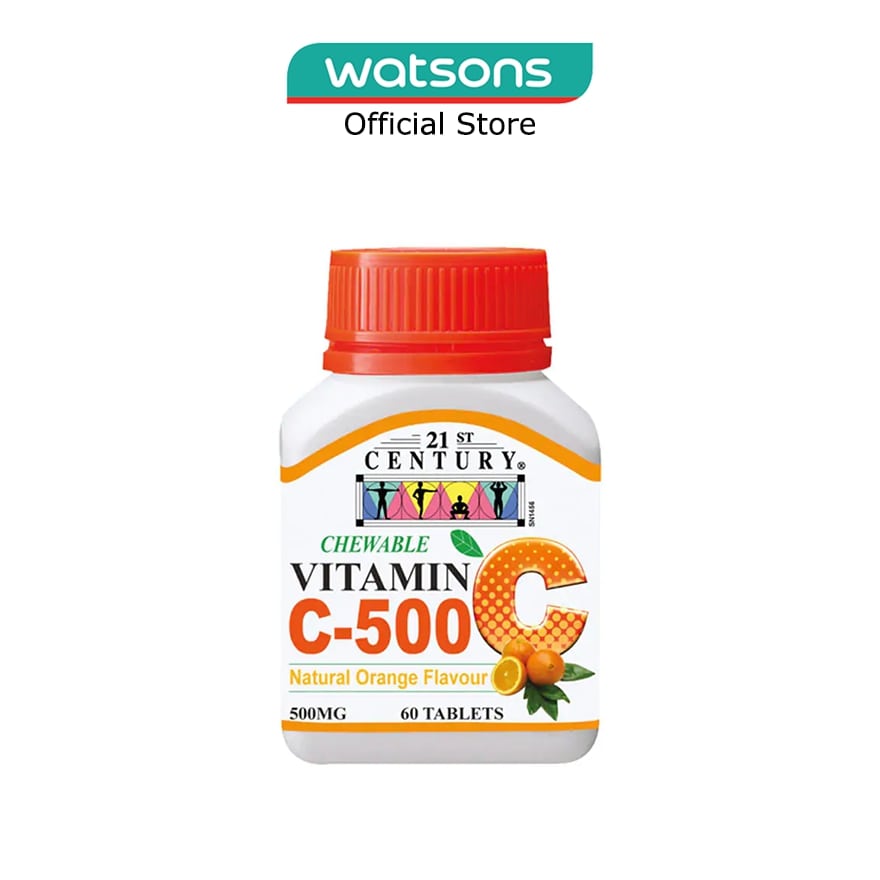 21ST CENTURY Chewable Vegetarian Vitamin C Natural Orange Flavour