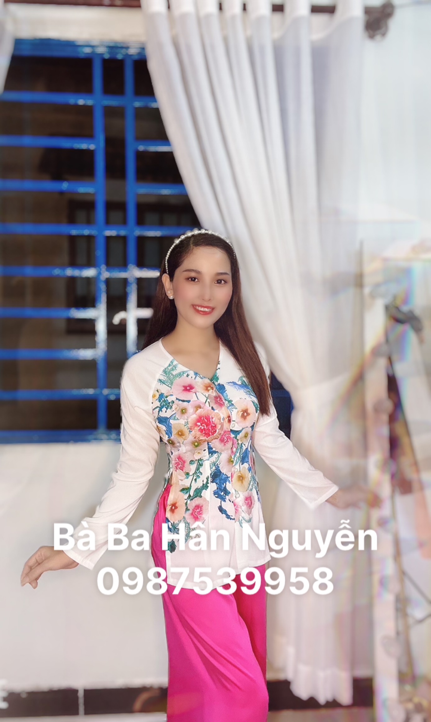 ÁO BÀ BA IN HOA GIỮA ( ÁO LẺ_)
