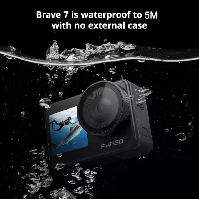 ภาพสินค้าAKASO Brave 7 4K 30FPS 20MP WiFi Action Camera with Touch Screen Waterproof Camera EIS 2.0 Zoom St External Mic Voice Control with 2X 1350mAh Batteries Vlog Camera จากร้าน AKASO บน Lazada ภาพที่ 3