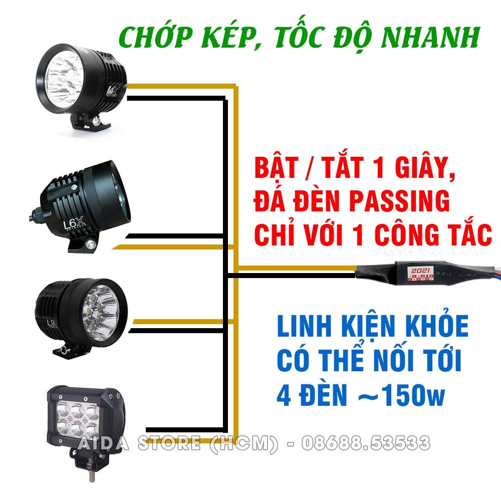 [HCM]Mạch Smart Auto Passing (SAP) dùng Relay rời cho đèn trợ sáng