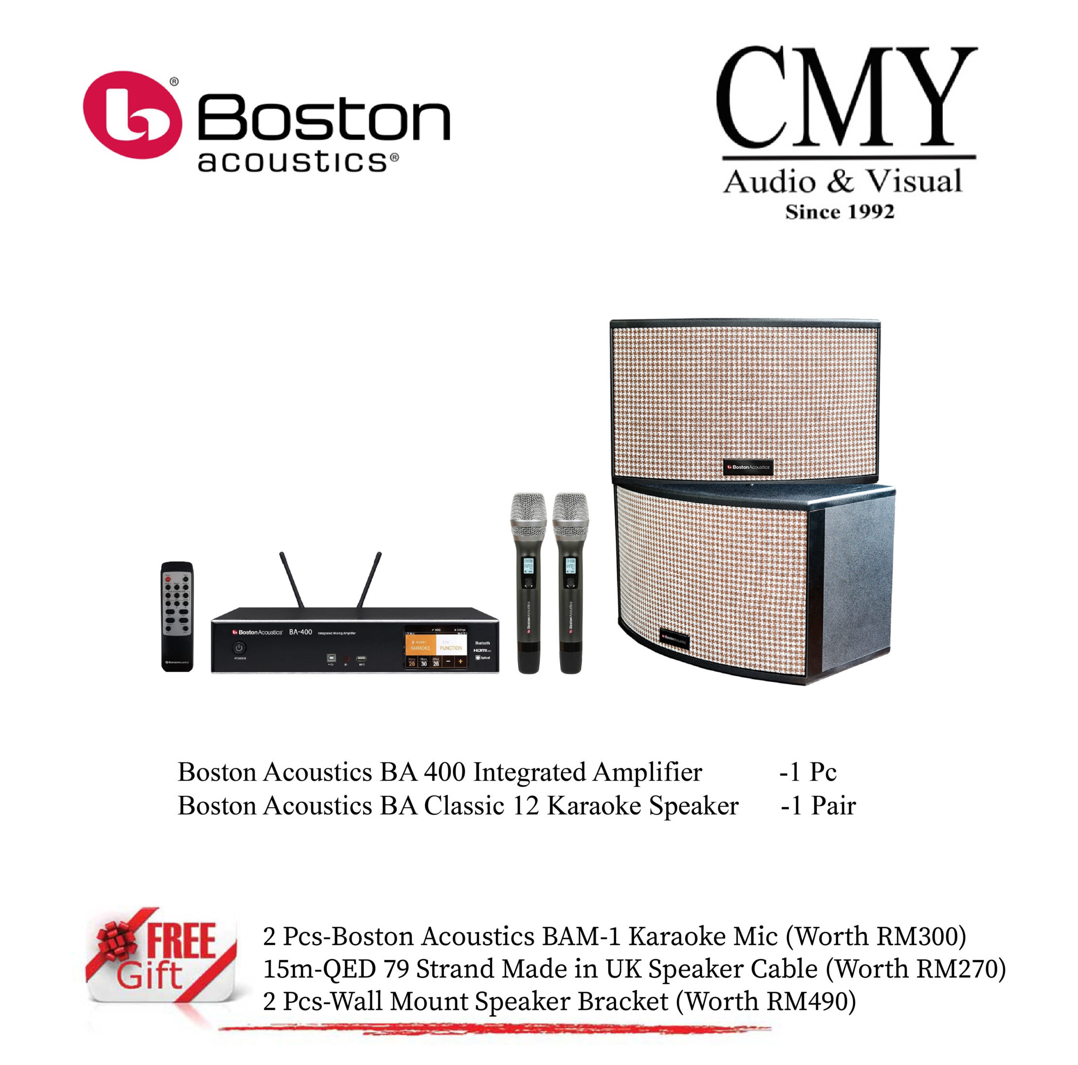 BOSTON ACOUSTIC BA-400 + CLASSIC 12 