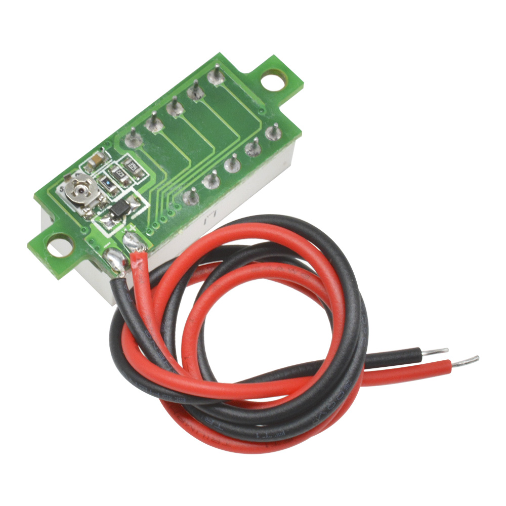 pcbfun Mini Digital DC Voltmeter 0.28 Inch Two-Wire 2.5V-30V Mini Digital DC Voltmeter Voltage Tester Meter