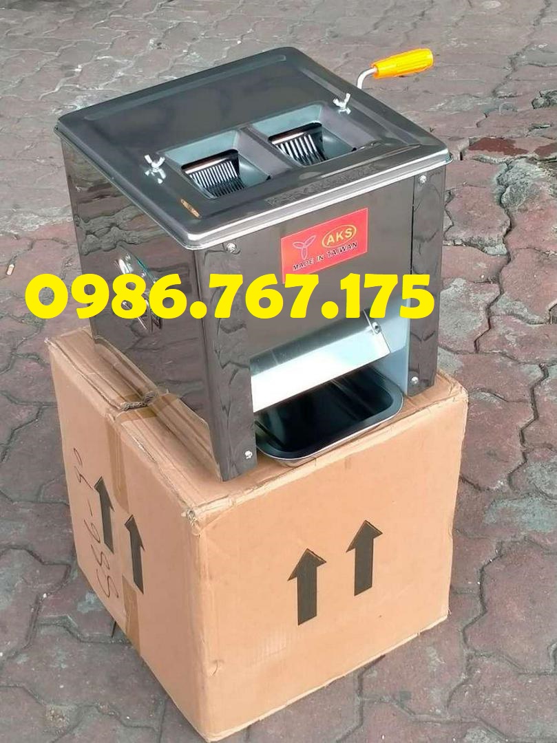 Máy thái thịt 2 cửa năng suất cao- Máy thái tai heo, thịt bò giá rẻ