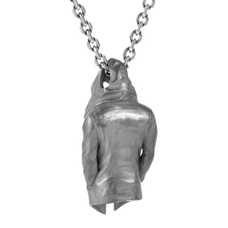 Alloy Dark Style Assassin Cape Trash Coat Pendant Retro Punk Necklace Men's Fashionable Hanging for Boyfriend.