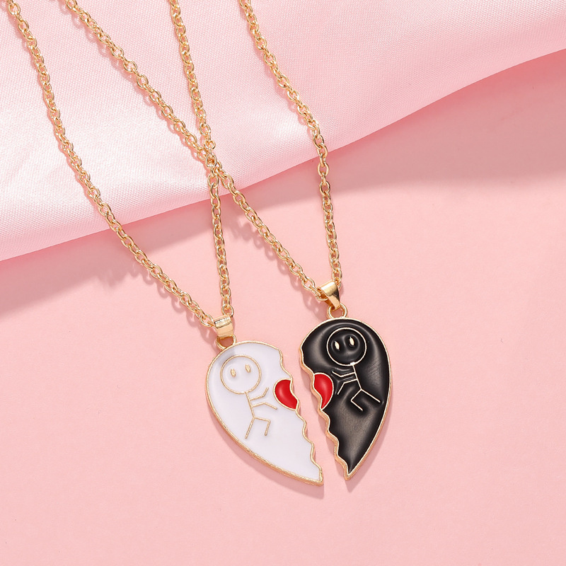 Matchmaker%20Love%20Heart%20Couple%20Necklace%20Fashion%20Heart%20Patchwork%20BFF%20Pendant%20DIANGUI%20-%20Image%203