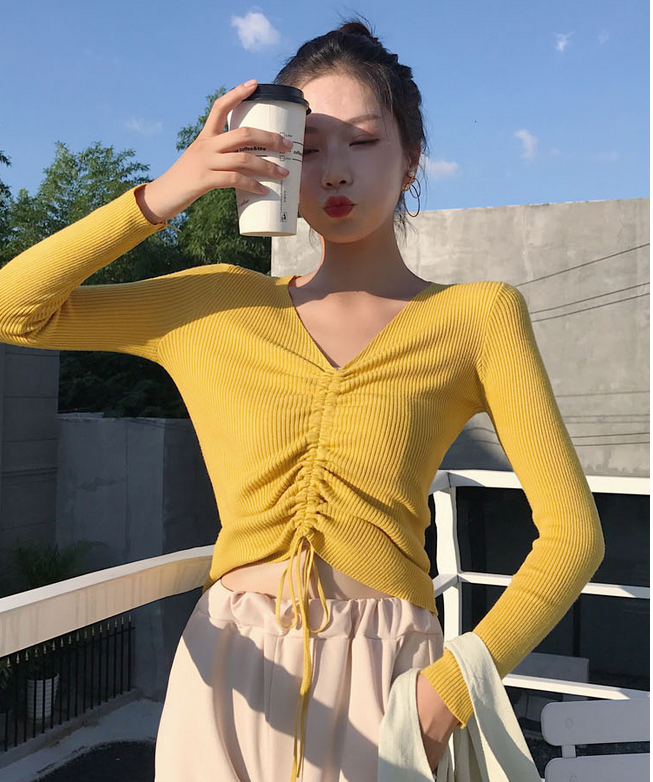 Áo dây rút tay dài thời trang