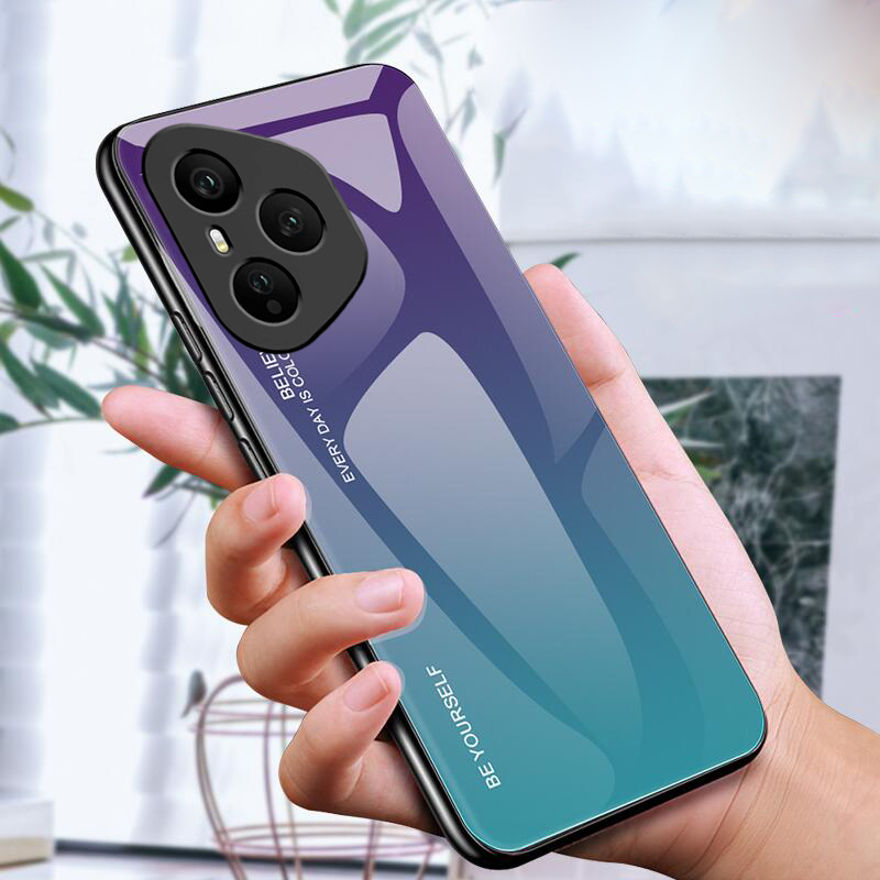 For Honor 400 Pro Case Gradient Mirror Tempered Glass Protector Hard For Honor400 Pro Back cover Phone Cases. 