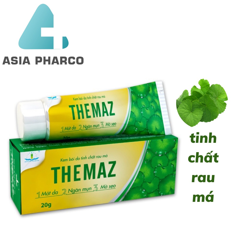 Kem bôi mát da liền sẹo, ngăn ngừa mụn- tinh chất rau má themaz- tuýp 20gr